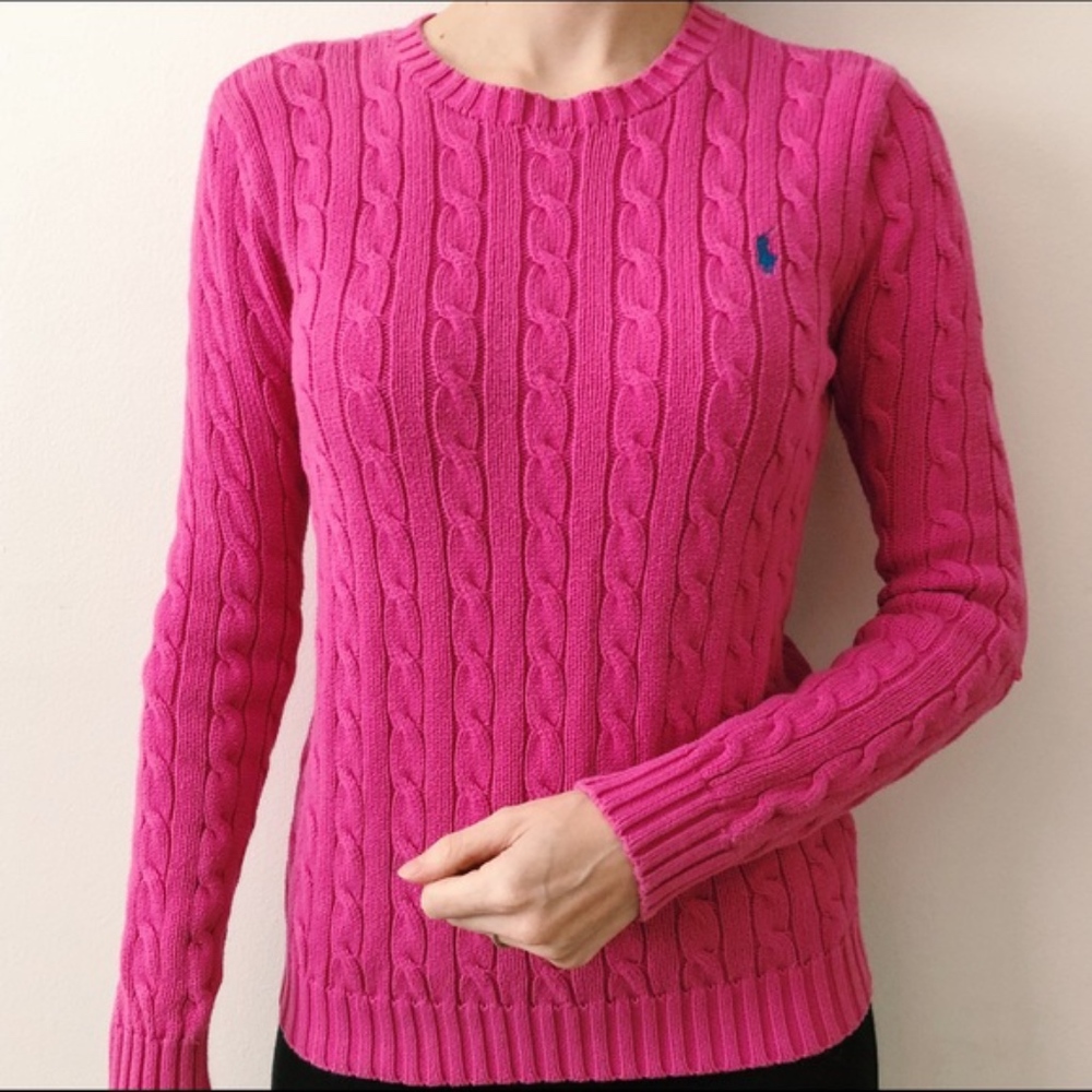 Ralph Lauren Cable Knit Sweater in Pink Size XS